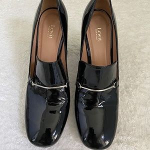 Black patent leather heels